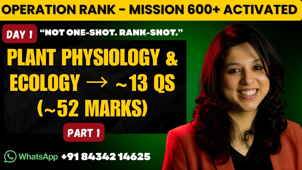 Operation Rank 2026: Plant Physiology Part 1 – Photosynthesis | NCERT | NEET 2026 NTA #neet2026