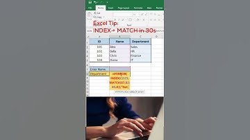 INDEX + MATCH for Flexible Lookups in Excel | Excel Tips #shorts #excel