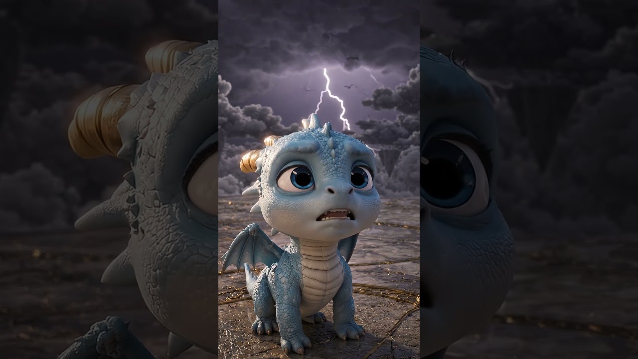 Tiny Dragon Faced the Storm Monster 😱🐉⚡#youtubeshorts #trending