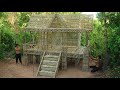 How To Build  The Most Beautiful Two Story Design Villa House Using Bamboo And Wood In Fores