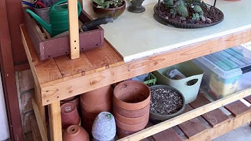Potting Bench with Repurposed Sink