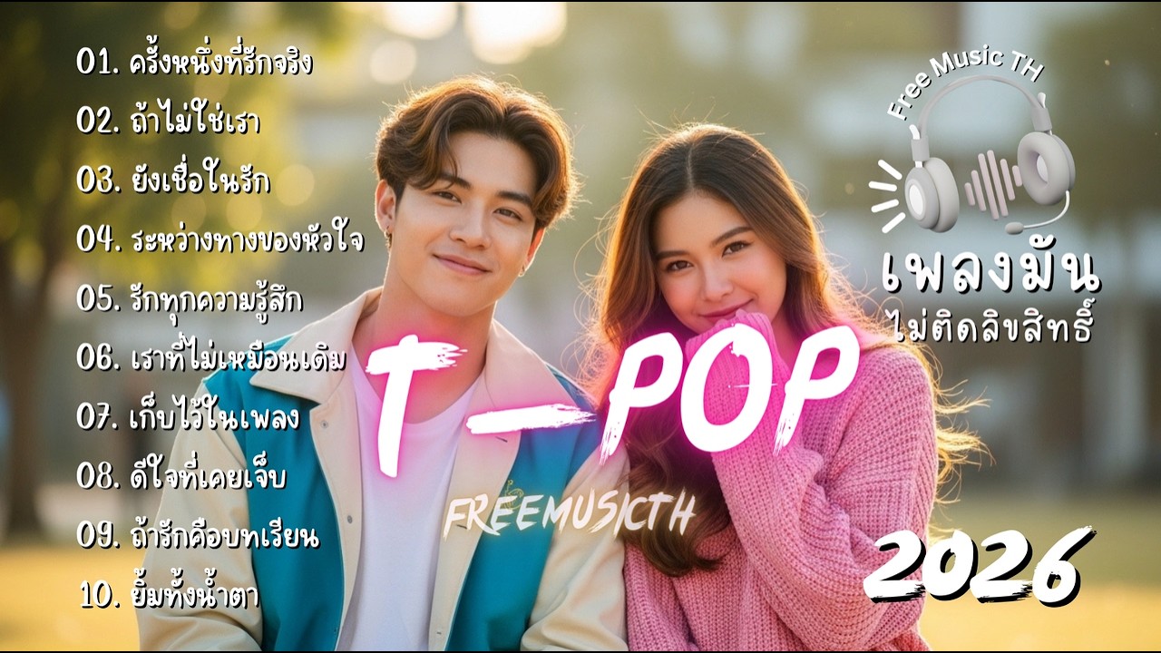 เพลงไม่มีลิขสิทธิ์ 2026 - T-POP & ฮิปฮอปไทย ฟังเพลินๆ (FreeMusicTH)