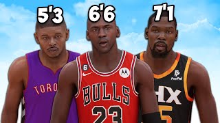 I Used The Best NBA Player Per Height!!!