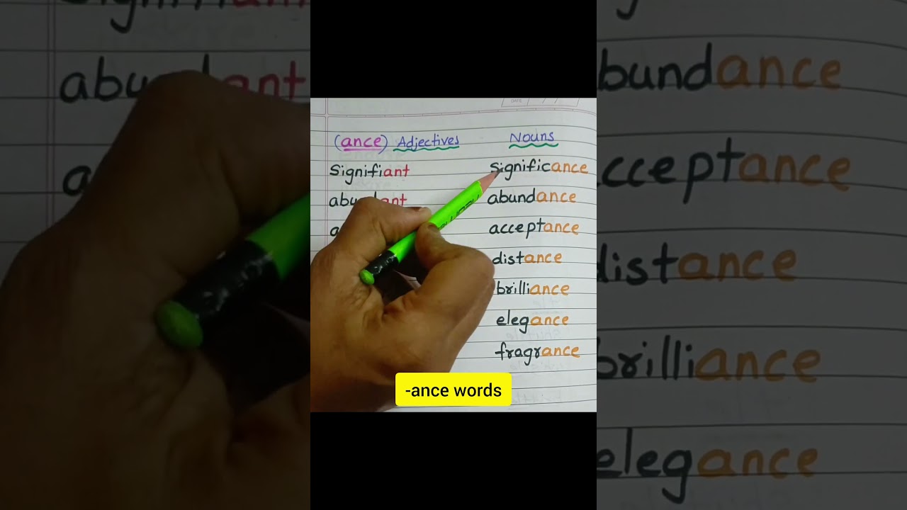 -ance words/spelling rules 