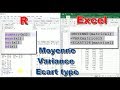 Calculer la moyennevariancecart type  logiciel r vs excel avec formules