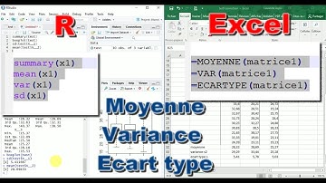 Calculer la moyenne/variance/écart type - Logiciel R vs Excel (avec formules)