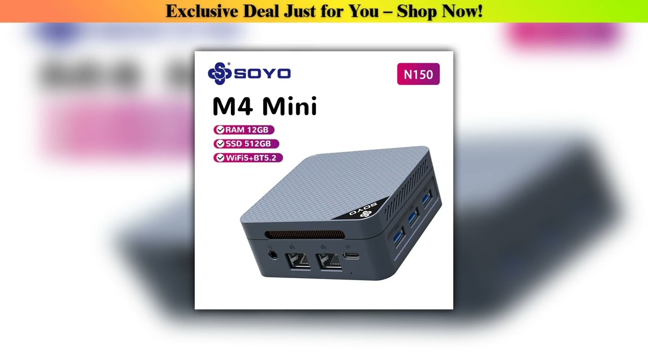 Top SOYO M4 Mini Mini PC Intel Twin Lake N150 CPU Mini Gaming Computer 12GB DDR5 512GB RAM Windows•