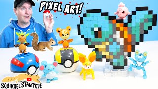 Pokémon Mega Bloks Pixel Art Squirtle Build Review & Series 20 Poké Ball Sets Review!