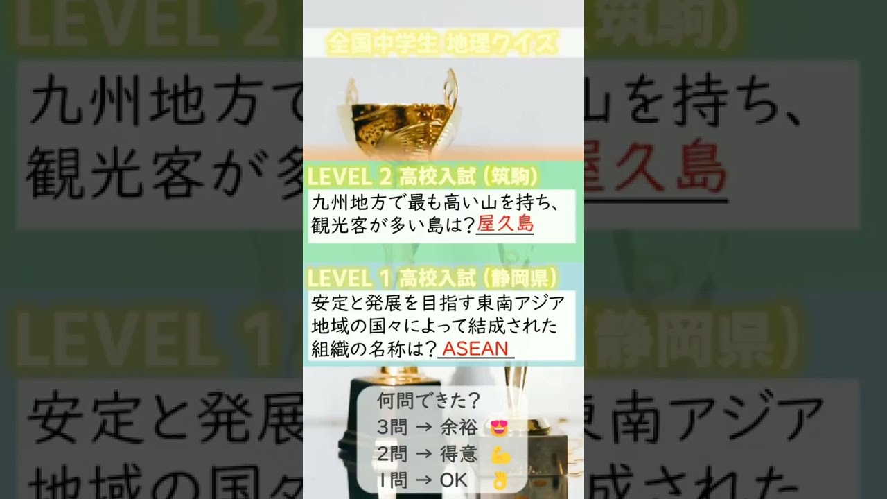 全国中学生地理ｸｲｽﾞ2 Shorts Youtube