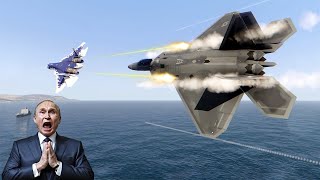 US F-22 Raptor Sortie! Dogfight with Russian SU-57 Fighter Jets screenshot 1