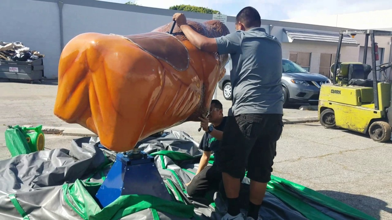 Mechanical bull set up YouTube