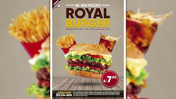 Video rápido | Flyer Publicitario, Royal Burger, Adobe Photoshop