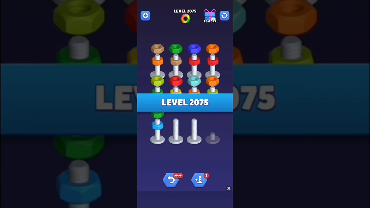 Nut Sort Level 2075 - Color Puzzle Game by Kiwi Fun 