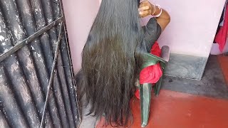 Thick And 4Ft Long Hair Play | Black And Smooth Long Hair Play For Beautiful Woman |