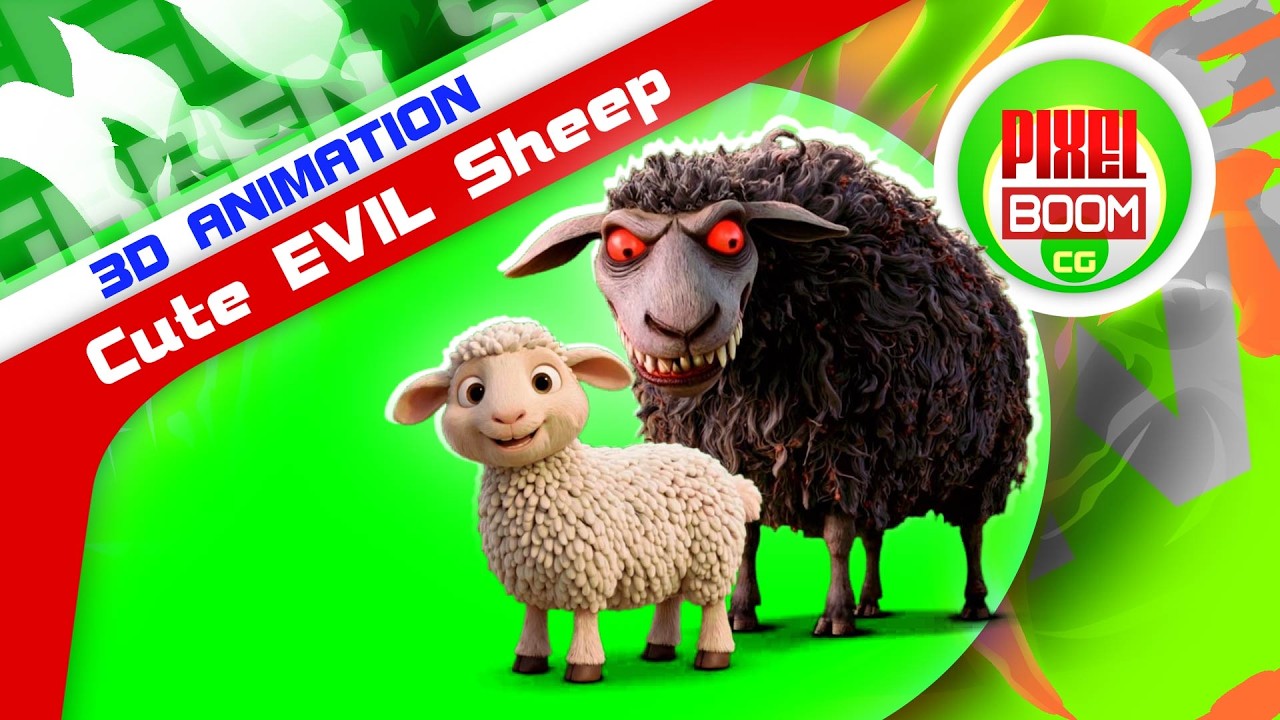 Green Screen Cute Sheep Turns Evil 3D Animation PixelBoomCG - YouTube
