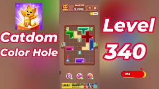 Catdom Color Hole Level 340 Walkthrough [NEW UPDATE] 🐱🟣 | Relaxing Color Puzzle Game | Go Answer
