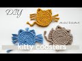 DIY macrame coaster tutorial, new design macramé cat coaster, easy cute kitty pattern, step by step