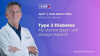 Dr. Westman LIVE Tonight (April 1) - My Doctor Says I Will Always Have Diabetes!
Tonight is the first of five LIVE sessions Dr. Westman will be doing this month - each Monday in April - to bring you essential teaching about type 2 diabetes & prediabetes. Tonights topic: why diabetes is NOT a progressive, irreversible condition, even if your doctor has told you youll always have it. Tune in live at 8PM ET to get the facts and empower yourself and your loved ones to reclaim their health and *say goodbye* to type 2 diabetes and prediabetes. Dr. Westman LIVE Tonight (April 1) - My Doctor Says I Will Always Have Diabetes!