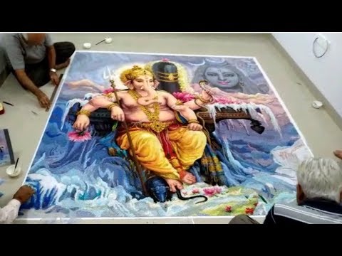 Ganesha Rangoli by Sago (Sabudana) by Mohankumar  2019