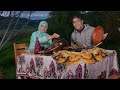 Traditional Village Cooking Homemade Cheese Stuffed Flatbread