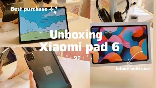 Unboxing xiaomi pad 6 | Black color tab 🖤 | aesthetic unboxing ☁️ | azvia firoz