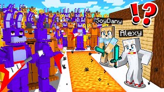 1000 ANIMATRONICOS Vs BASE SEGURA en MINECRAFT 😱🐻con SOYDANY