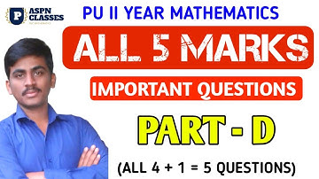2nd pu mathematics ALL 5 MARKS IMPORTANT QUESTIONS WITH ANSWERS 2024