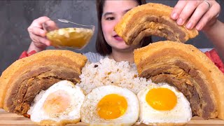 LECHON SILOG | Lechon Kawali + Fried Egg + Fried Rice | Mukbang ASMR | Hanimacetv