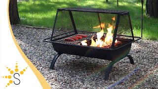 Sunnydaze 36" Northland Grill Cooking Fire Pit with Protective Cover - NB-NW201