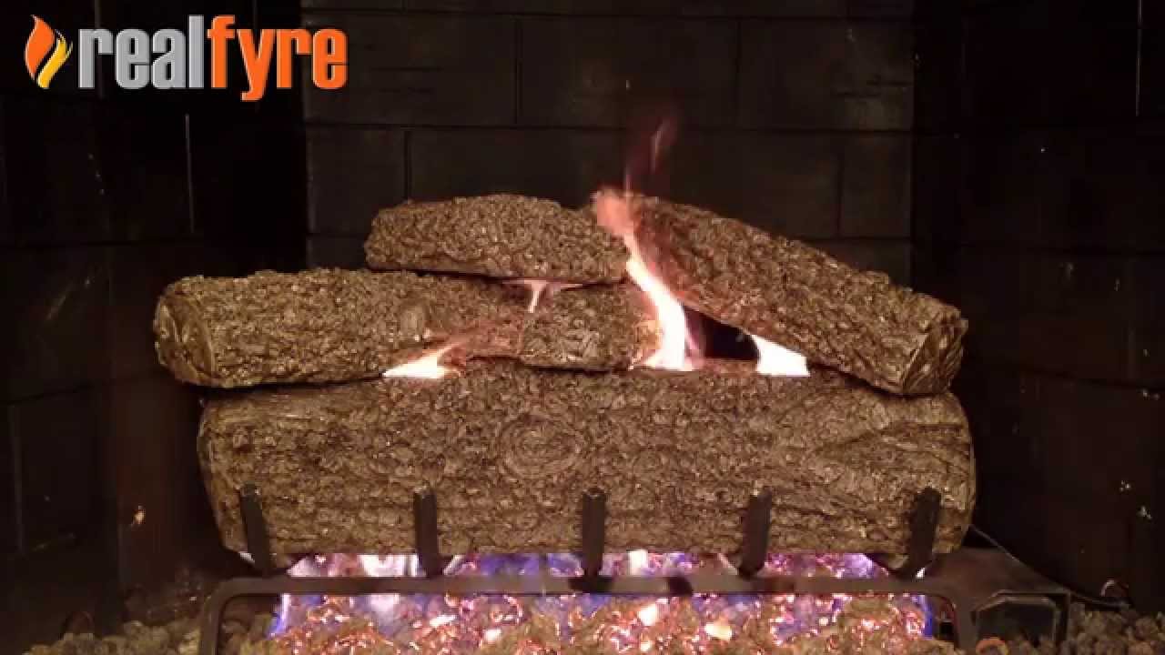 Peterson Real Fyre Post Oak Log Set, Shown With the G45 Burner