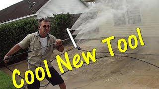 How To Pressure Wash a Concrete Patio  Water Broom Demo  BE WhirlaWay Demo Review