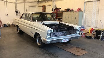 1965 Mercury Comet drag car 1st startup after rebuilt motor