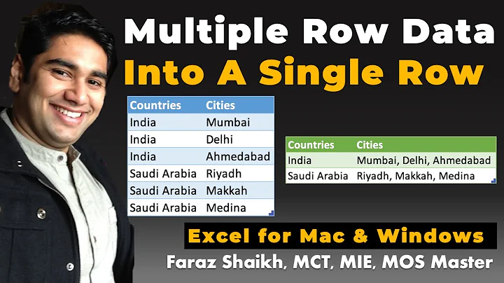 Combine Multiple Row Values in One Cell (Excel for mac & windows)