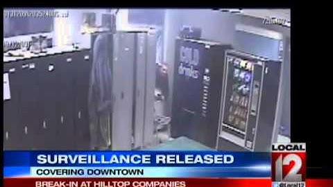 Surveillance video of vending machine money theft