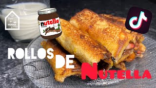 Rollos de Nutella con Pan de Barra | French Toast Roll Ups | Nutella Bread Rolls | Tik Tok Food Hack