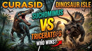 Suchomimus vs triceratops pvp | THE CURASID DINOSAUR ISLE | GAME PLAY 