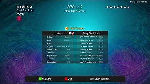 Clone Hero- Woah Memes 2 100% FC // Keyboard // All Taps