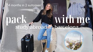 PACK WITH ME!! 4 months studying abroad in Barcelona, Spain