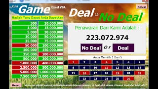 Kuis Game Deal Or No Deal [ Excel VBA ] screenshot 4