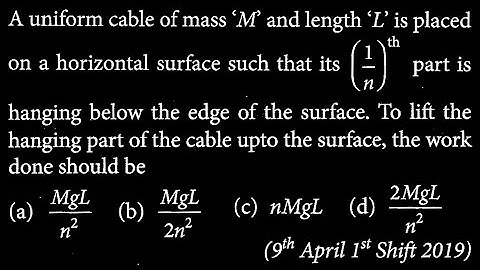 A uniform cable of mass 