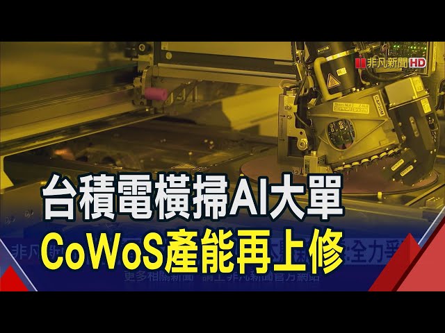 橫掃AI大單!台積電傳上修CoWoS機台需求 今年產能大增150%上衝30萬片 日本設第3廠