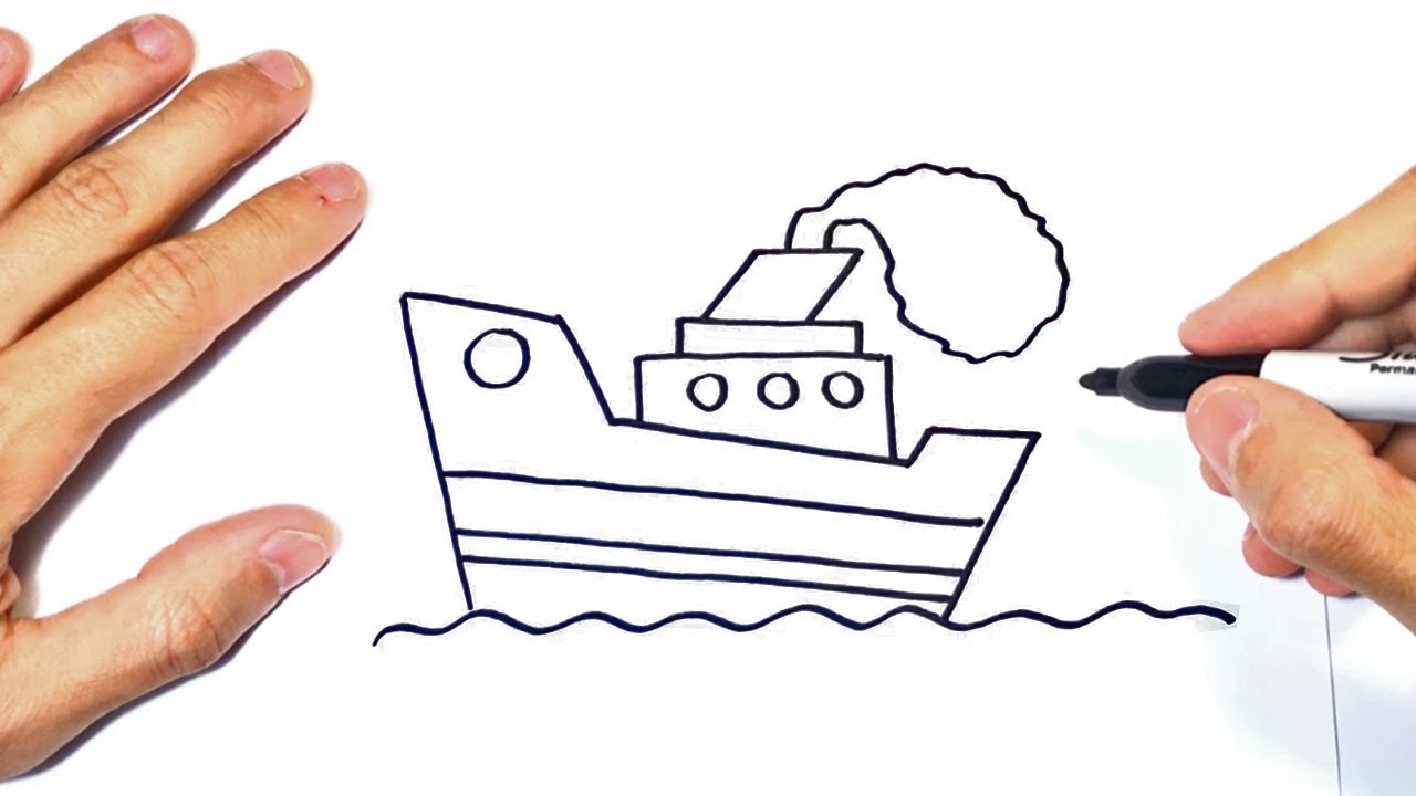 Cómo dibujar un Barco Paso a Paso | Dibujo de Barco - YouTube