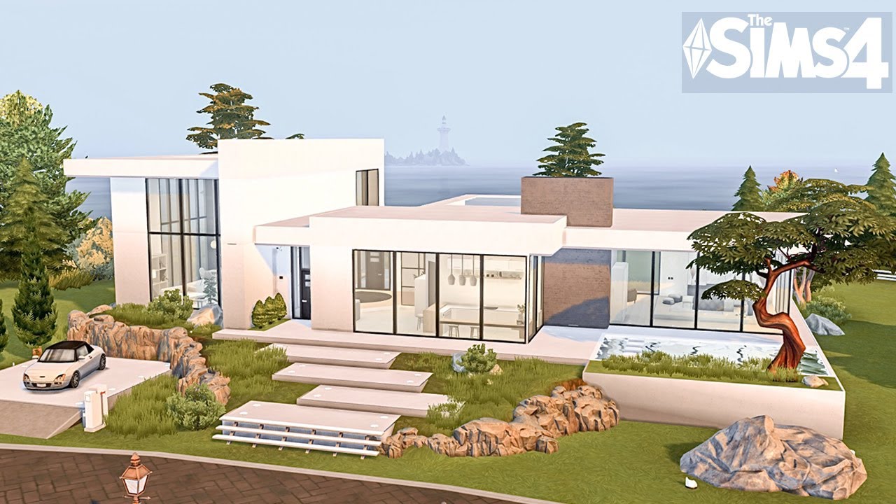Modern Minimalistic House | No CC | Stop Motion Build | The Sims 4 ...