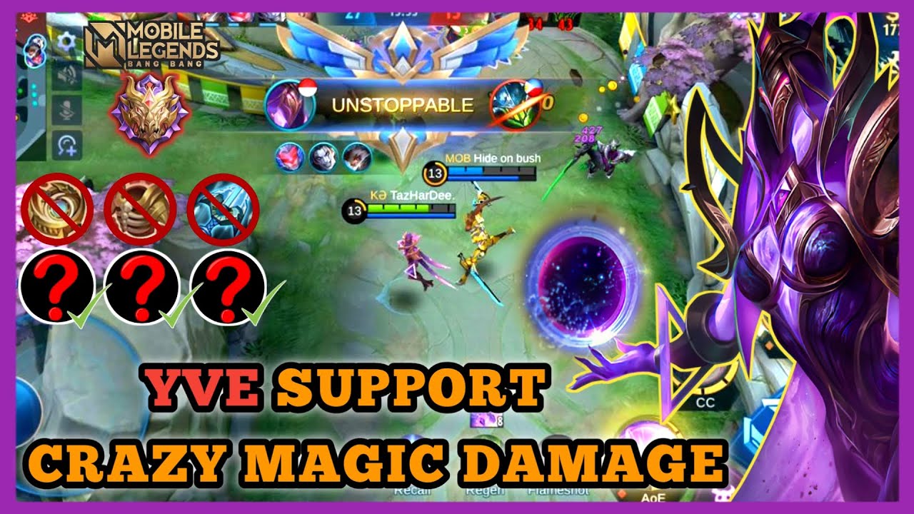 YVE SUPPORT | BEST BUILD 2021 | CRAZY MAGIC DAMAGE | MOBILE LEGENDS ...