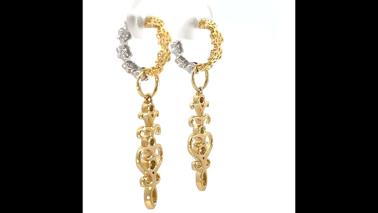 ダイヤモンド イヤリング K18イエローゴールド K18ホワイトゴールド  