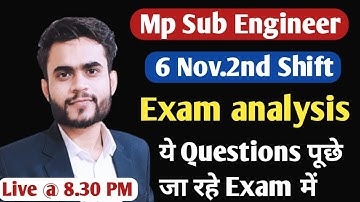 Mp Sub Engineer Exam analysis | 06 Nov. Evening Shift | By Sandeep Sir
