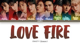 CRAVITY (크래비티) - 'LOVE FIRE' Lyrics [Color Coded Han_Rom_Eng] Resimi