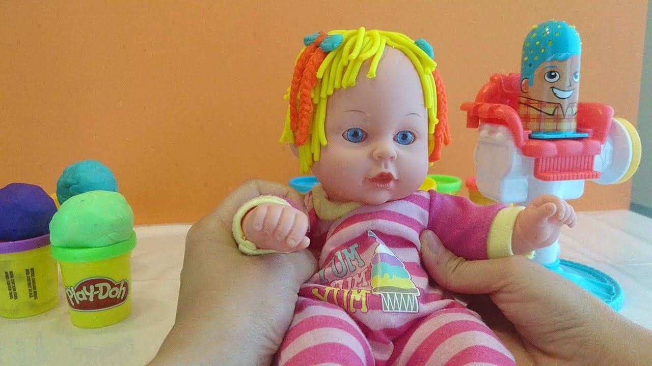 New Stylish Play-Doh Crazy Hair Cut for Lily the Doll - YouTube