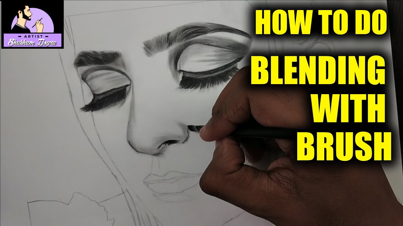 How to blend pencils with BRUSH - tutorial for beginners in hindi - YouTube