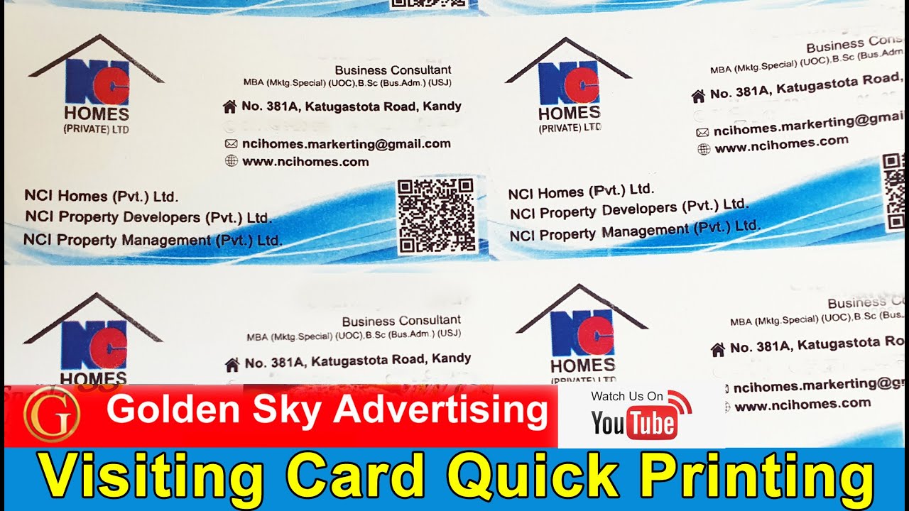 Visiting Cards /Business Card - Quick Printing-Golden Sky Adevertising ...